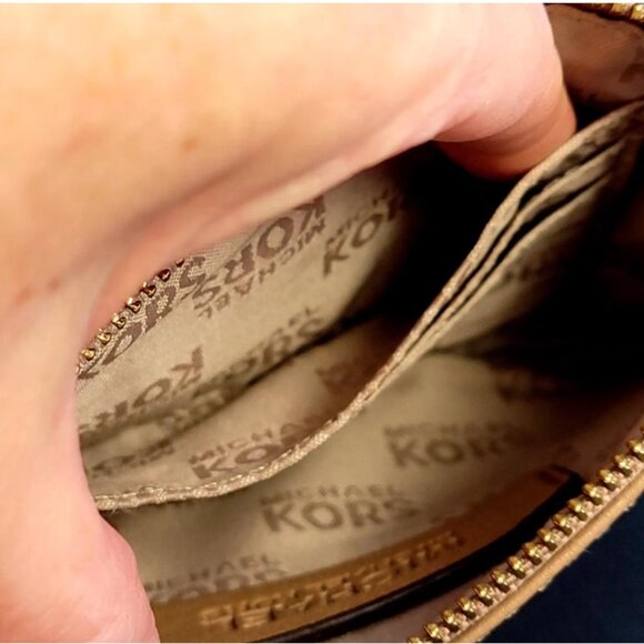 Michael Kors Beige Leather Wristlet Wallet | Small Designer Card Holder - Picture 9 of 16